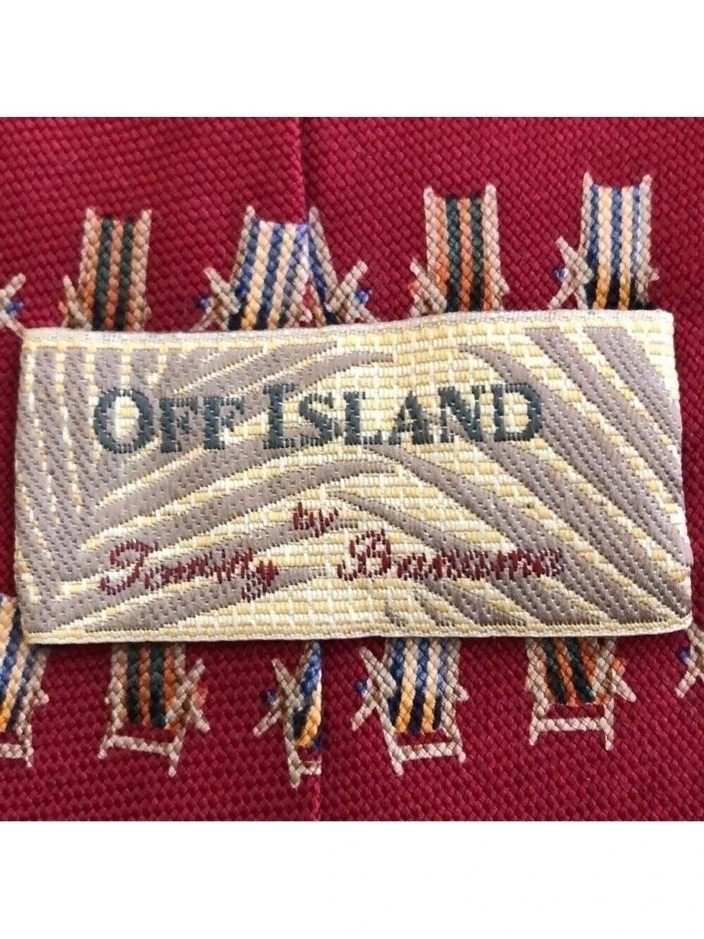 OFF Island by Tommy Bahama red silk tie. OS